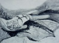 Lying Male II, 18" x 24" - Charcoal, $ 300